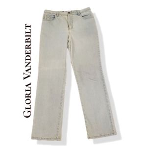 Gloria Vanderbilt Amanda Slight Relaxed Light Blue Denim Jeans MidRise Size 10P